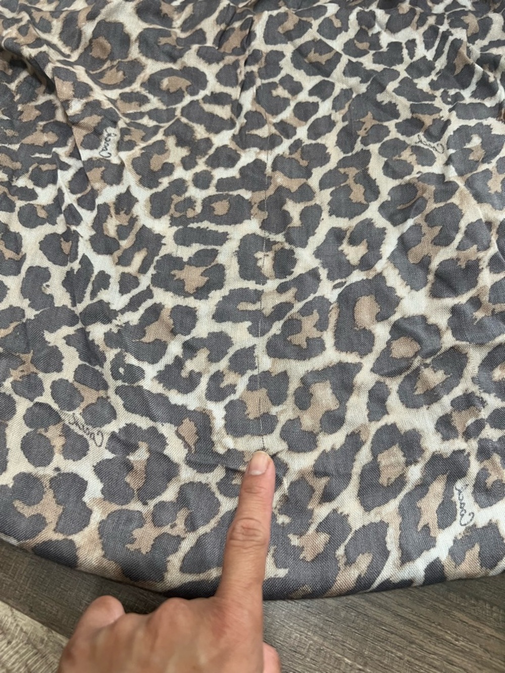 NWT Coach F83978 Signature Leopard Print Wrap Scarf in Brown & Gray - Picture 7 of 8